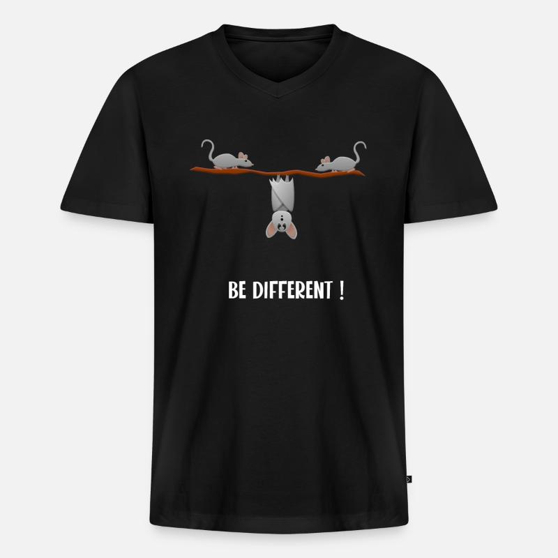be different ! - Männer Premium Bio T-Shirt mit V-Ausschnitt - Schwarz