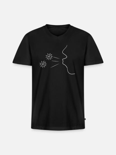 Virus corona - T-shirt encolure en V Premium bio Homme - noir