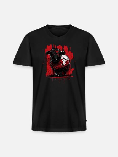 Cute black sheep - Men's Premium Organic T-shirt with V-neck - black