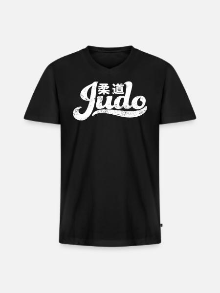 Judo - Männer Premium Bio T-Shirt mit V-Ausschnitt - Schwarz