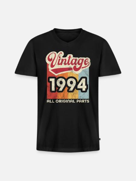 Millésime 1994 - T-shirt encolure en V Premium bio Homme - noir