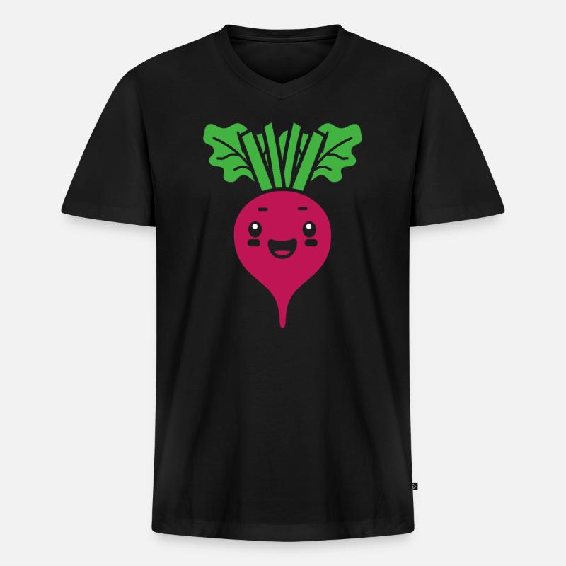 Rübe - Männer Premium Bio T-Shirt mit V-Ausschnitt - Schwarz