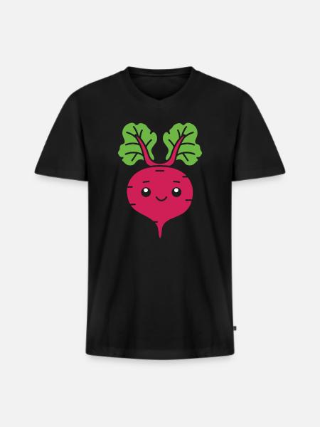 beet - Men's Premium Organic T-shirt with V-neck - black