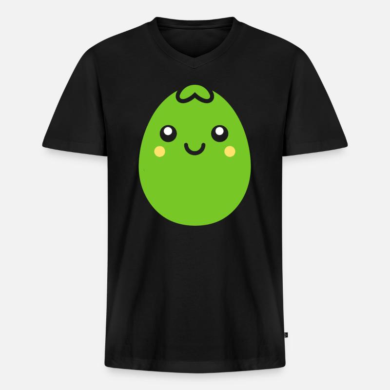 Erbse - Männer Premium Bio T-Shirt mit V-Ausschnitt - Schwarz