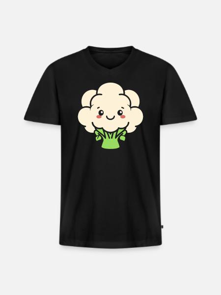 Chou-fleur - T-shirt encolure en V Premium bio Homme - noir
