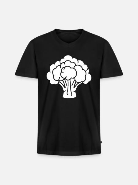 Cauliflower - Men's Premium Organic T-shirt with V-neck - black