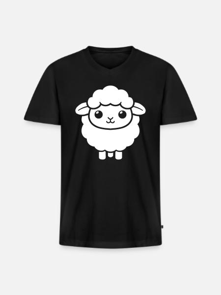 Lamb - Men's Premium Organic T-shirt with V-neck - black
