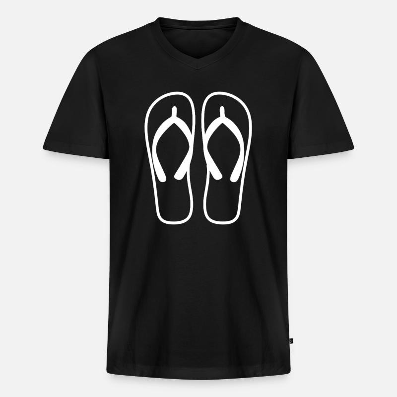 Flip-Flops - Männer Premium Bio T-Shirt mit V-Ausschnitt - Schwarz
