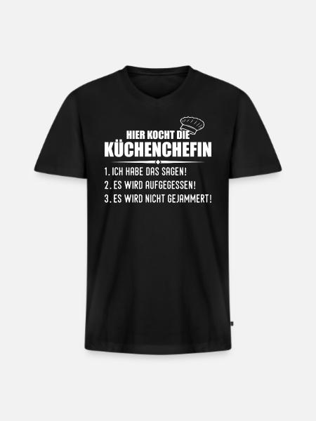 Cooking Funny Cook Chef Gift - Men's Premium Organic T-shirt with V-neck - black
