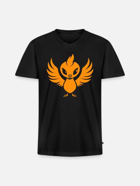 Phönix - Männer Premium Bio T-Shirt mit V-Ausschnitt - Schwarz