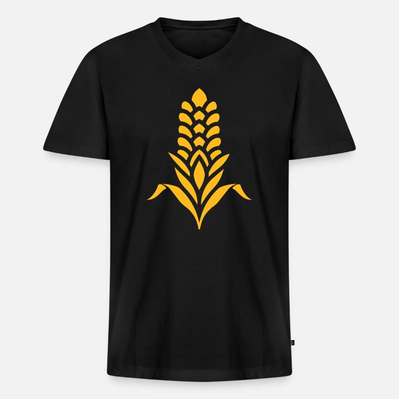 Maiskolben - Männer Premium Bio T-Shirt mit V-Ausschnitt - Schwarz