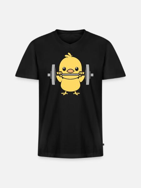 musculation - T-shirt encolure en V Premium bio Homme - noir