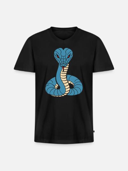 cobra - T-shirt encolure en V Premium bio Homme - noir