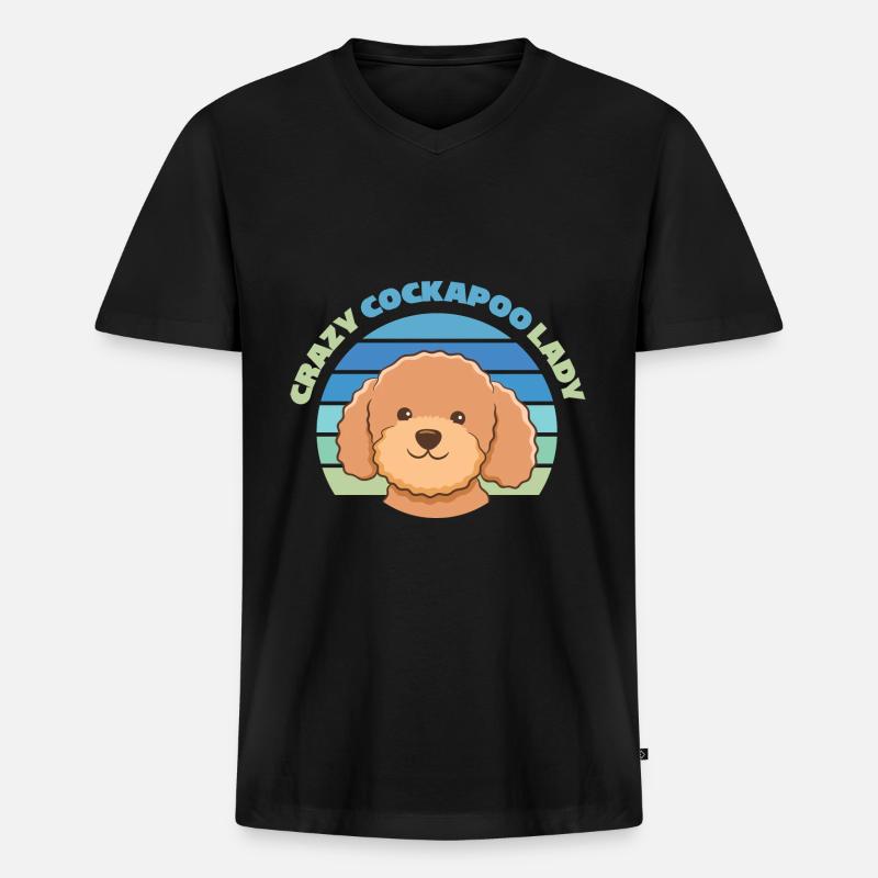 Cockapoo - Männer Premium Bio T-Shirt mit V-Ausschnitt - Schwarz