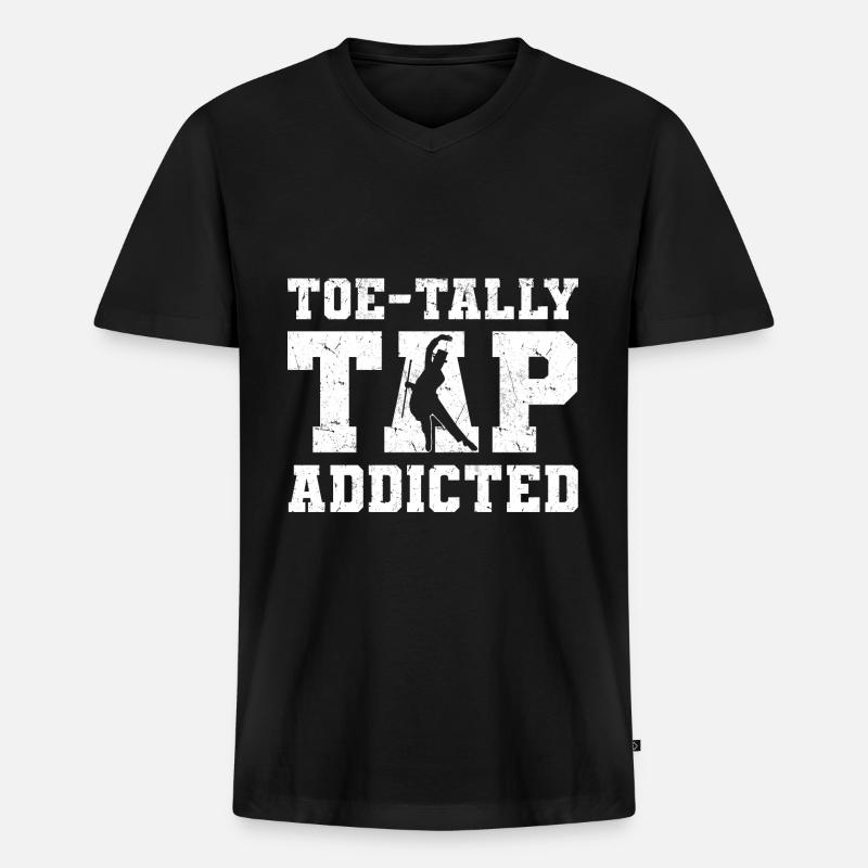 Stepptanz - Männer Premium Bio T-Shirt mit V-Ausschnitt - Schwarz