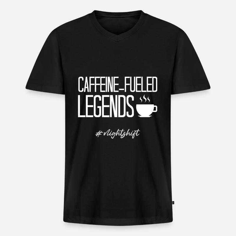 Nachtarbeiter - Männer Premium Bio T-Shirt mit V-Ausschnitt - Schwarz