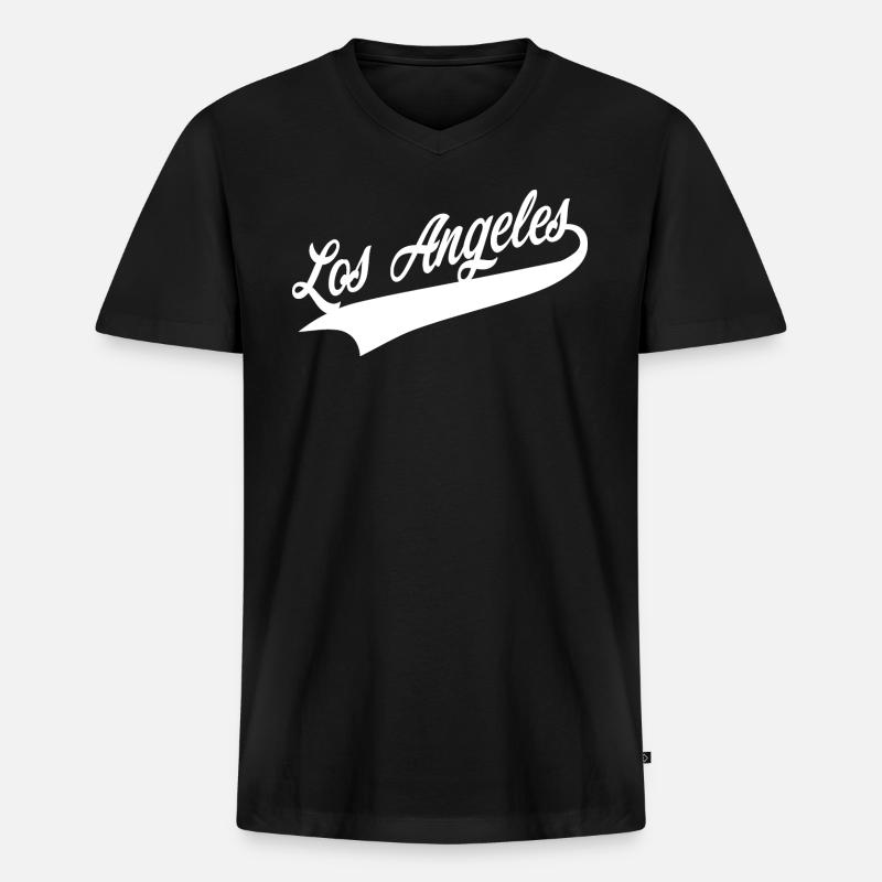 los angeles - Männer Premium Bio T-Shirt mit V-Ausschnitt - Schwarz