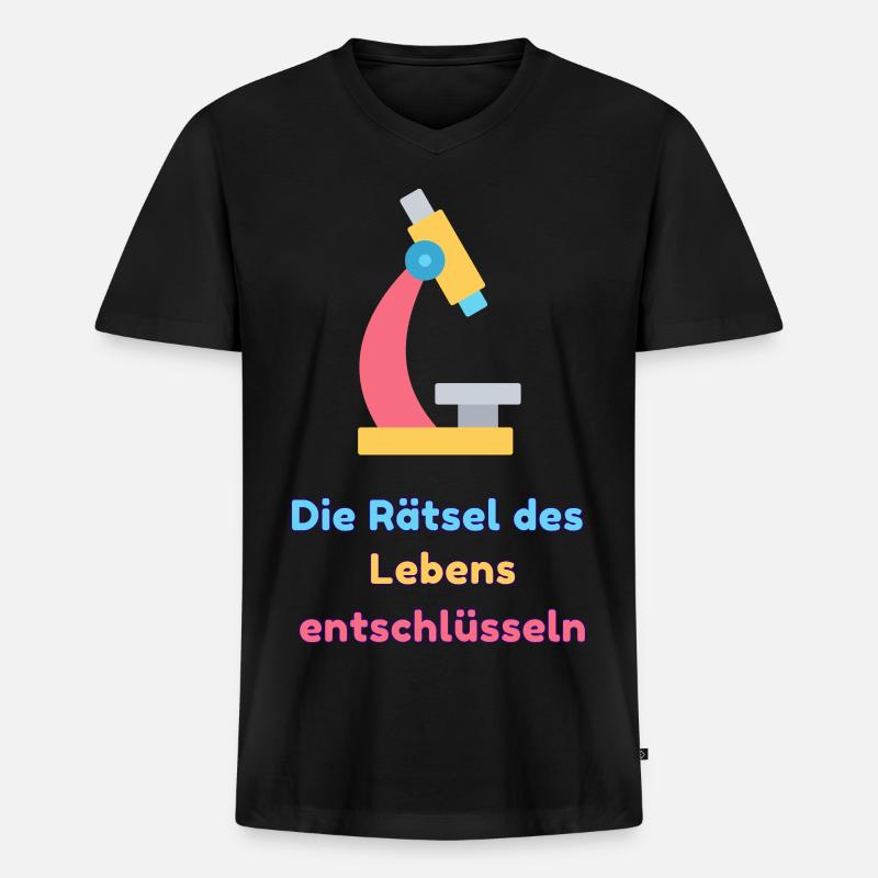 Die Rätsel des Lebens entschlüsseln - Männer Premium Bio T-Shirt mit V-Ausschnitt - Schwarz