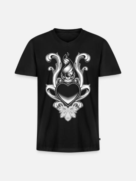 The Queen's Heart V.2 - Black version - Men's Premium Organic T-shirt with V-neck - black