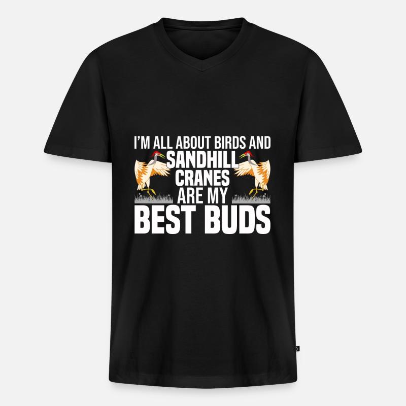 Vogelbeobachter - Männer Premium Bio T-Shirt mit V-Ausschnitt - Schwarz
