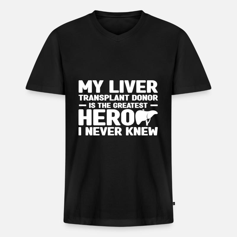 Leberempfänger - Männer Premium Bio T-Shirt mit V-Ausschnitt - Schwarz