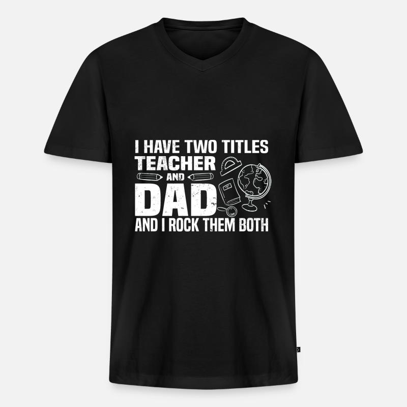Lehrer - Männer Premium Bio T-Shirt mit V-Ausschnitt - Schwarz