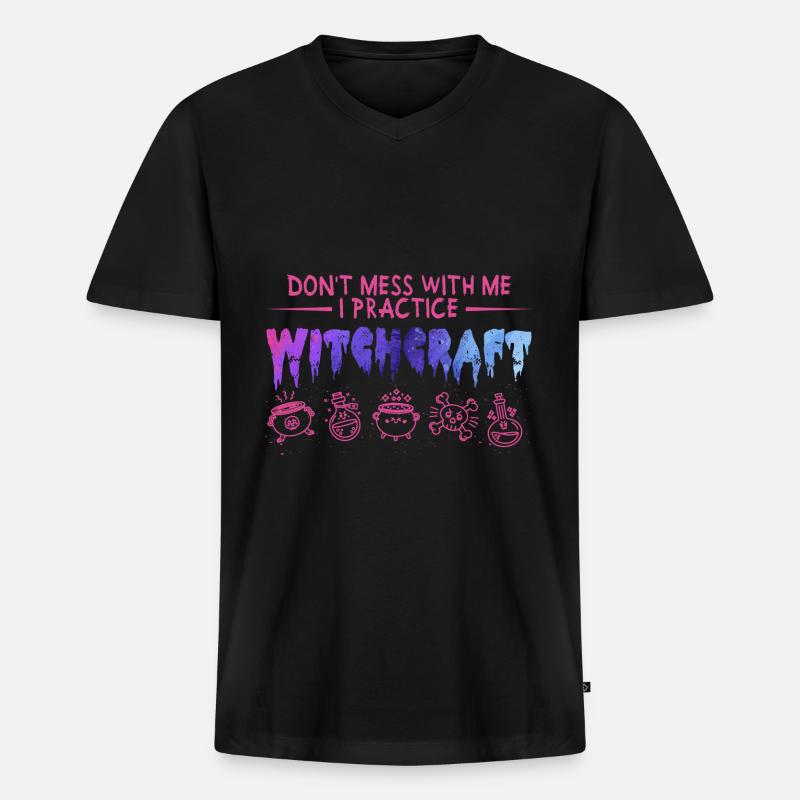 Hexerei - Männer Premium Bio T-Shirt mit V-Ausschnitt - Schwarz