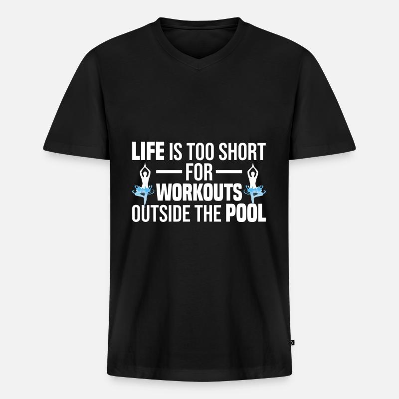 Wassergymnastik - Männer Premium Bio T-Shirt mit V-Ausschnitt - Schwarz