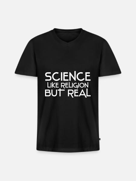 Atheismus Wissenschaft - Männer Premium Bio T-Shirt mit V-Ausschnitt - Schwarz