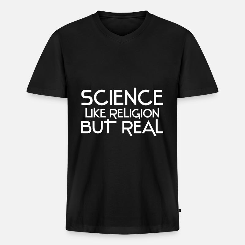 Atheismus Wissenschaft - Männer Premium Bio T-Shirt mit V-Ausschnitt - Schwarz