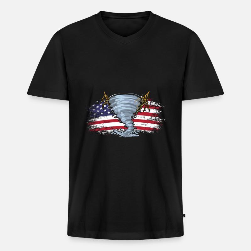 Storm Chaser - Männer Premium Bio T-Shirt mit V-Ausschnitt - Schwarz