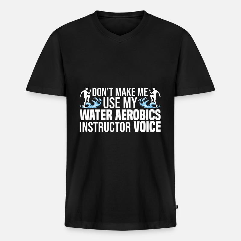 Water Aerobics - Männer Premium Bio T-Shirt mit V-Ausschnitt - Schwarz