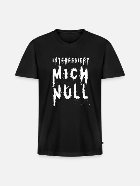 Interessiert mich null - Männer Premium Bio T-Shirt mit V-Ausschnitt - Schwarz