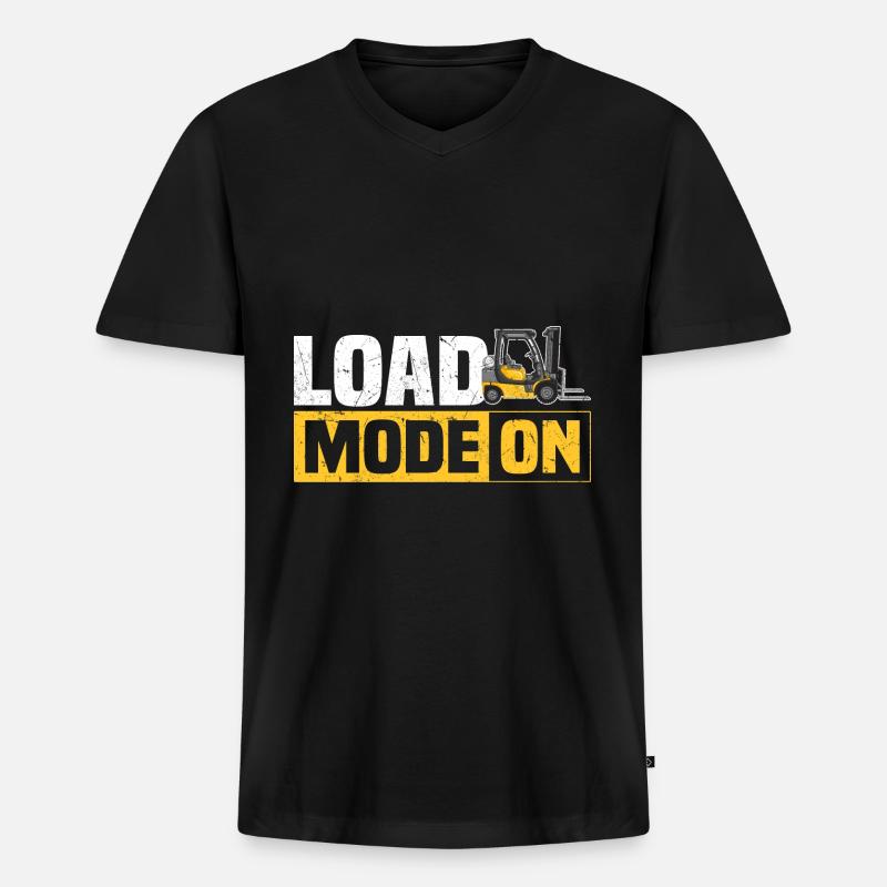 Gabelstaplerfahrer Sprüche | Gabelstapler Geschenk - Männer Premium Bio T-Shirt mit V-Ausschnitt - Schwarz