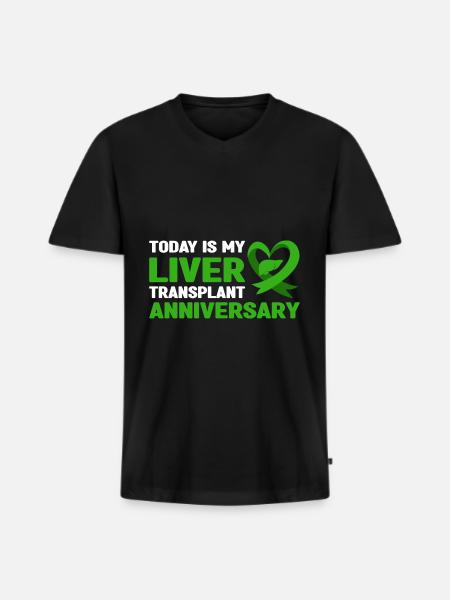 Leberempfänger - Männer Premium Bio T-Shirt mit V-Ausschnitt - Schwarz