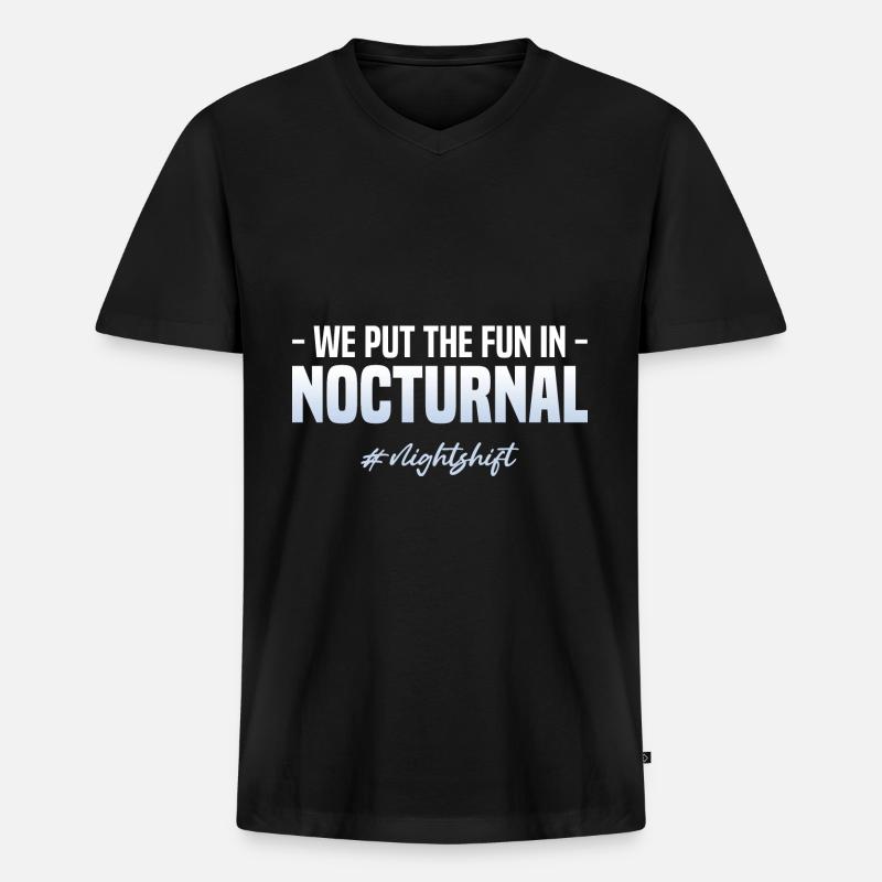Nachtschicht - Männer Premium Bio T-Shirt mit V-Ausschnitt - Schwarz