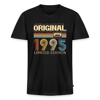 30. Geburtstag 30 Jahre Original 1995 - Männer Premium Bio T-Shirt mit V-Ausschnitt - Schwarz - Vorne - Nico (187cm)