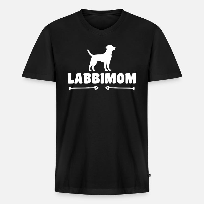Labrador - Männer Premium Bio T-Shirt mit V-Ausschnitt - Schwarz