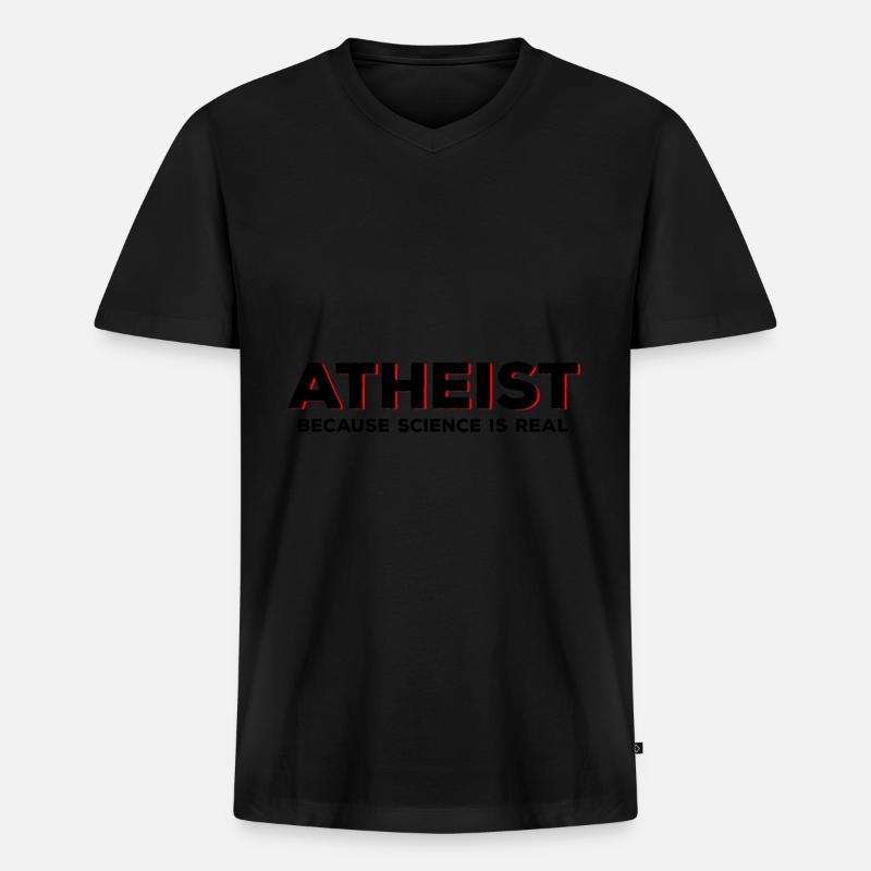 Atheismus - Männer Premium Bio T-Shirt mit V-Ausschnitt - Schwarz