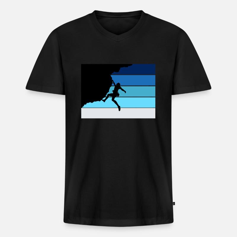 Bergsteigen, Klettern, Geschenk, bouldern - Männer Premium Bio T-Shirt mit V-Ausschnitt - Schwarz