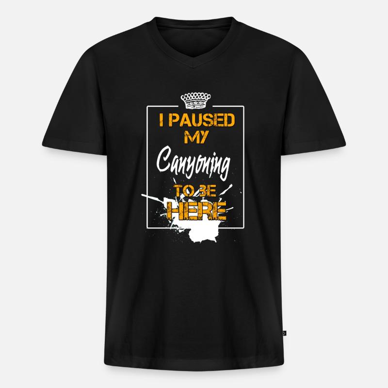 Canyoning - Männer Premium Bio T-Shirt mit V-Ausschnitt - Schwarz