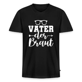 Vater der Braut Brautvater Hochzeit Polterabend - Männer Premium Bio T-Shirt mit V-Ausschnitt - Schwarz - Vorne - Nico (187cm)