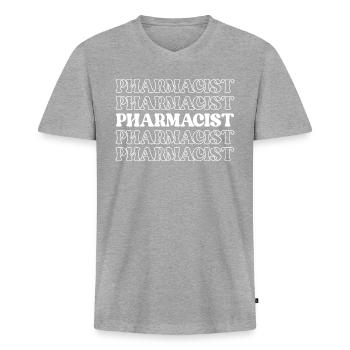 Pharmacist Druggist Apothecary Chemist Drug - Men's Premium Organic T-shirt with V-neck - heather grey - Front
