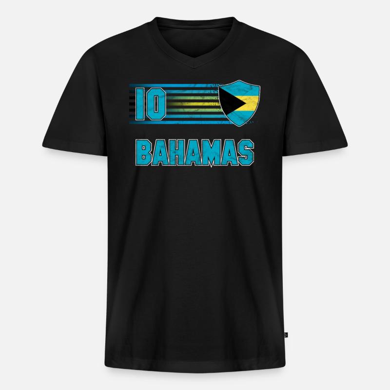 Bahamas - Männer Premium Bio T-Shirt mit V-Ausschnitt - Schwarz