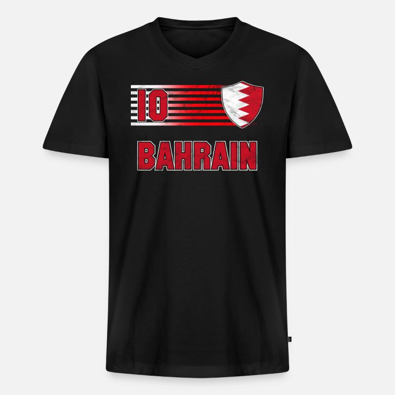 Bahrain - Männer Premium Bio T-Shirt mit V-Ausschnitt - Schwarz