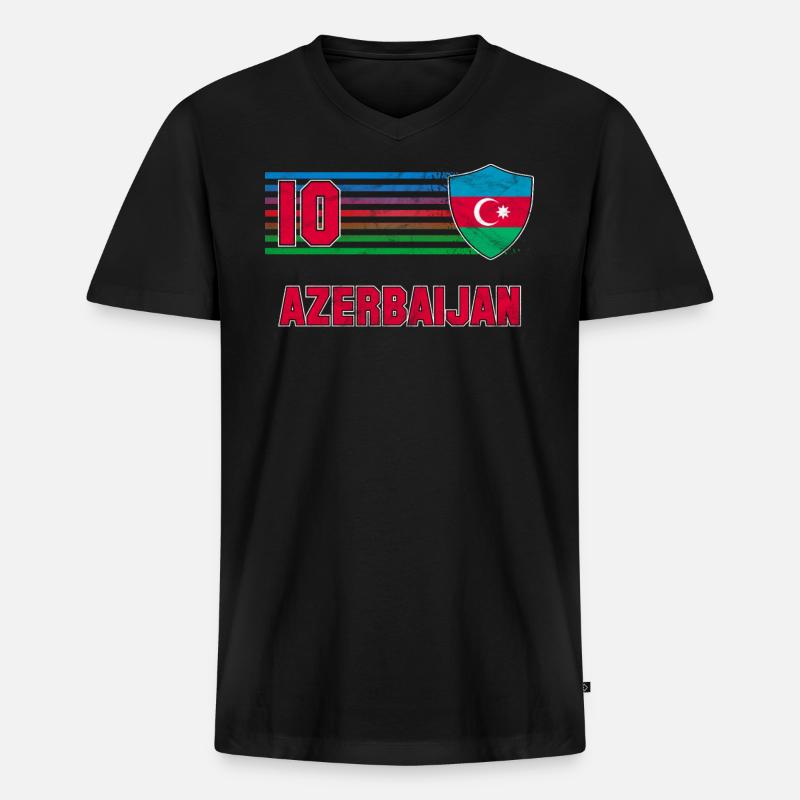 Aserbaidschan - Männer Premium Bio T-Shirt mit V-Ausschnitt - Schwarz