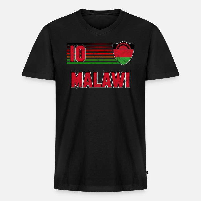 Malawi - Männer Premium Bio T-Shirt mit V-Ausschnitt - Schwarz