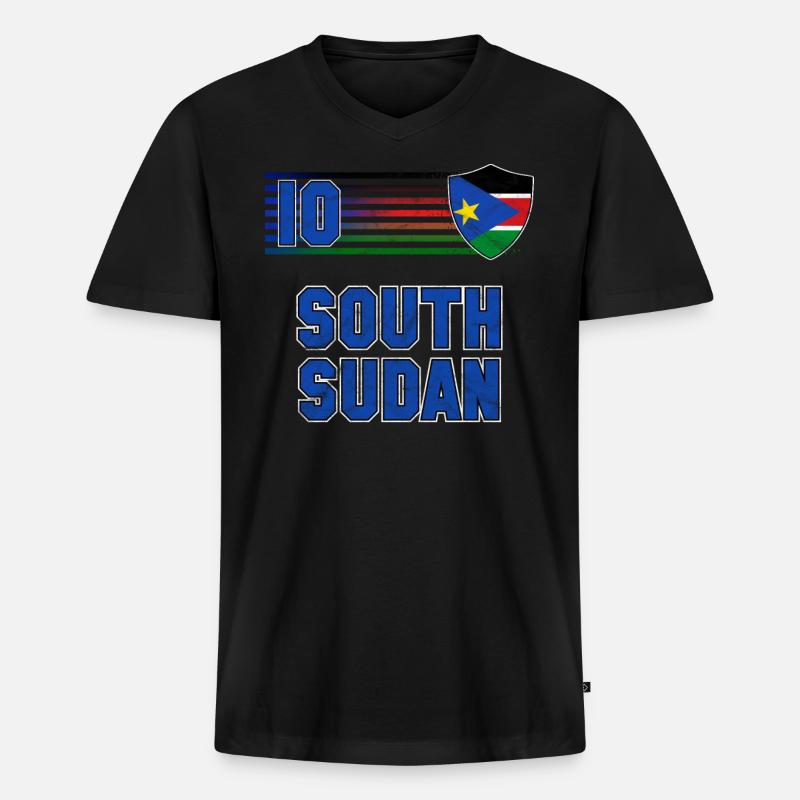 Südsudan - Männer Premium Bio T-Shirt mit V-Ausschnitt - Schwarz