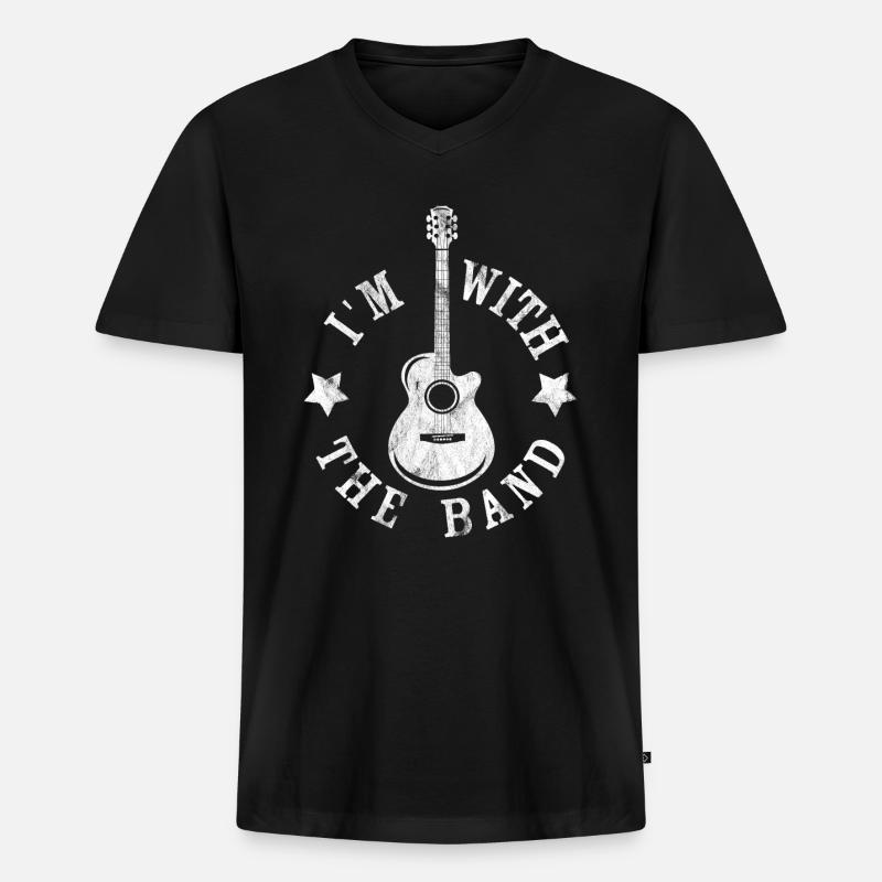 Ich bin bei der Band - Männer Premium Bio T-Shirt mit V-Ausschnitt - Schwarz