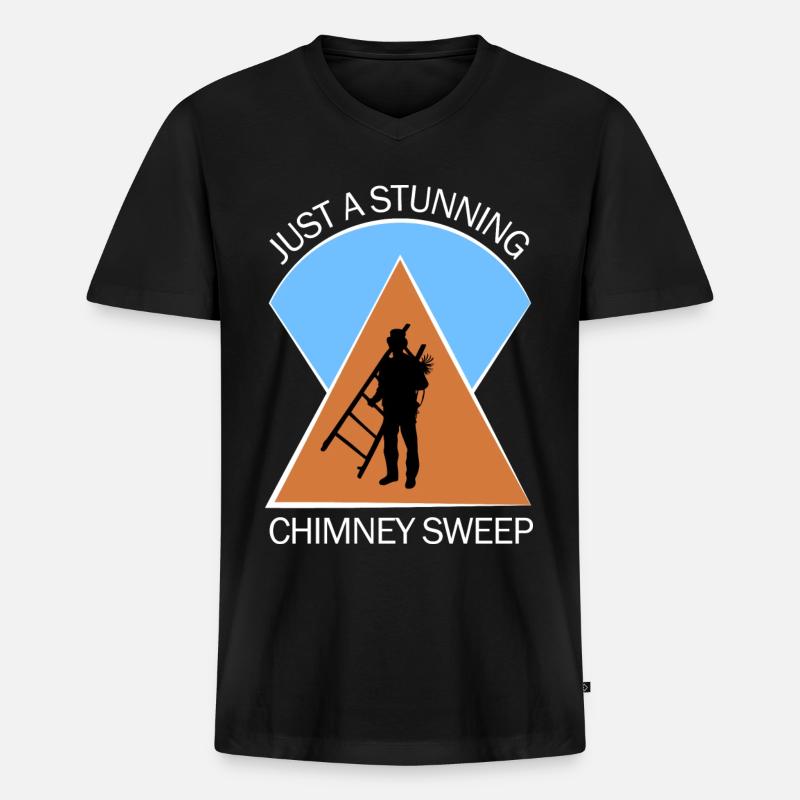 Schornsteinfeger Schlotfeger - Männer Premium Bio T-Shirt mit V-Ausschnitt - Schwarz